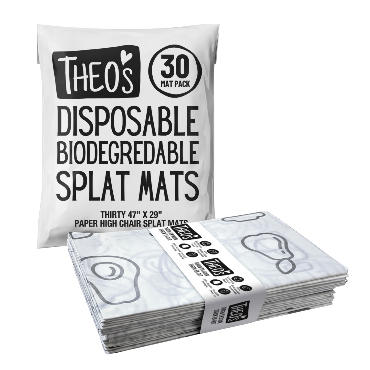 30 PACK | Eco-Friendly Disposable Splat Mats